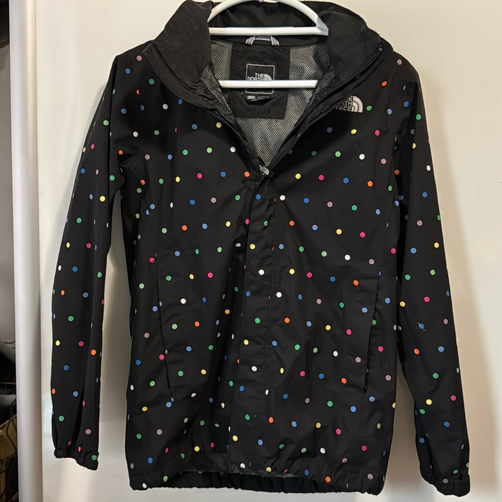 The North Face Girls XL polka dot rain jacket (14/16)